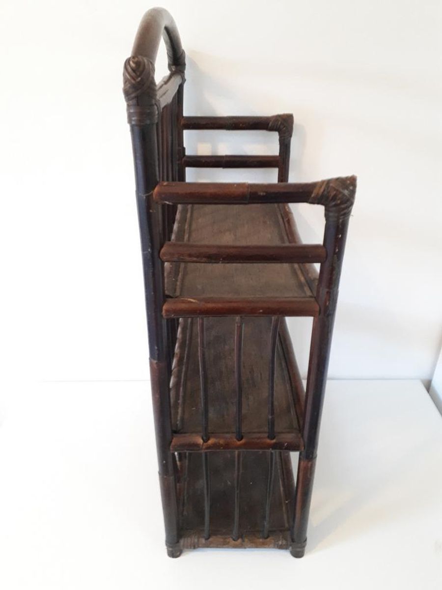 * Vintage Wandkastje Hangkast Muurkastje Bamboe Kast image 6