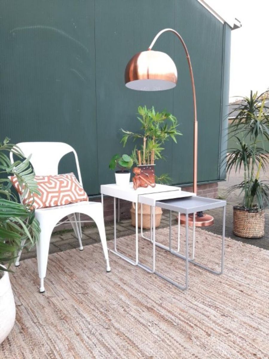 Set Van 4 Eetkamerstoelen Vintage Design Witte Stoelen image 9