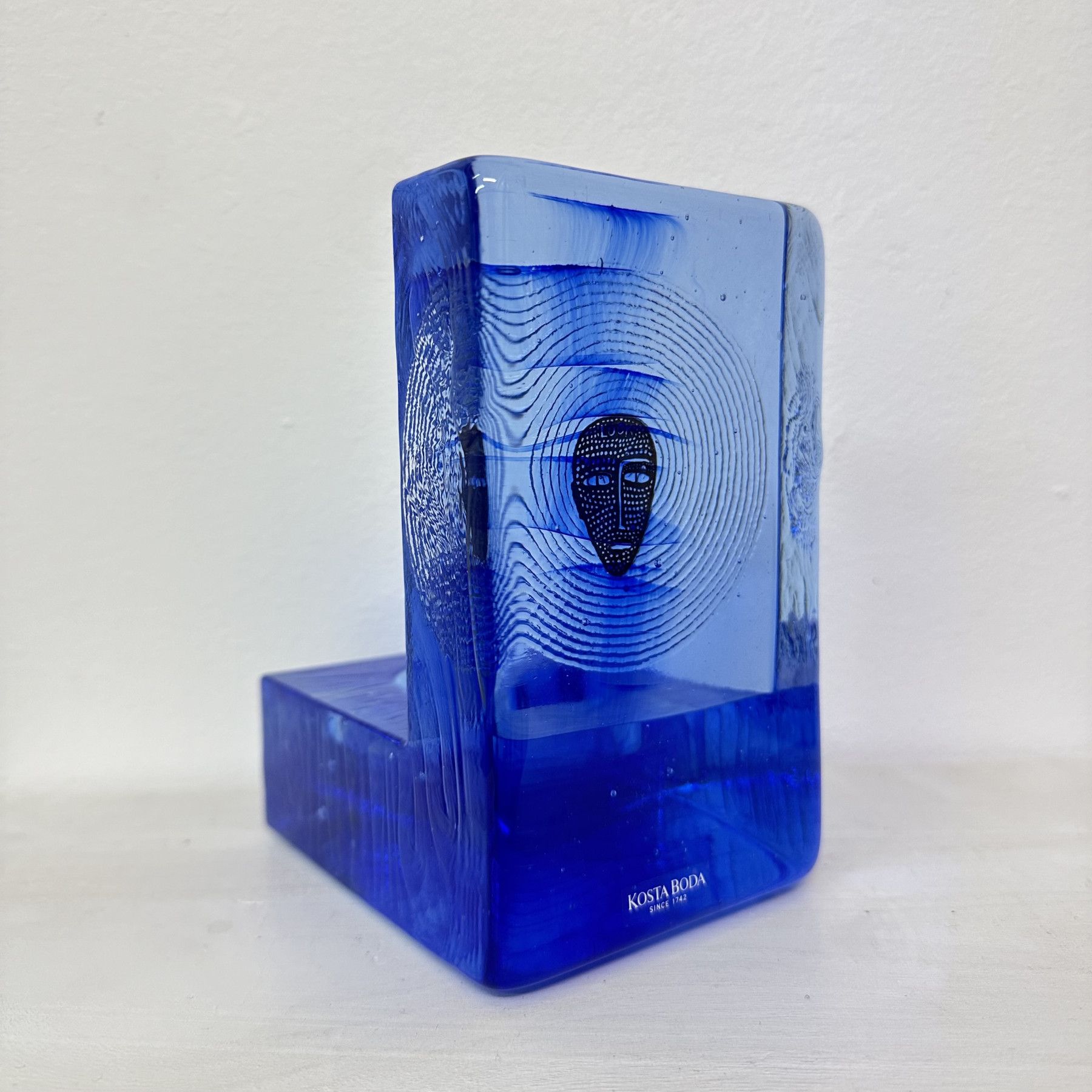 Vintage Kosta Boda Bertil Vallien ‘Starlight’ Art Glass Candle Holder Sculpture Head image 3