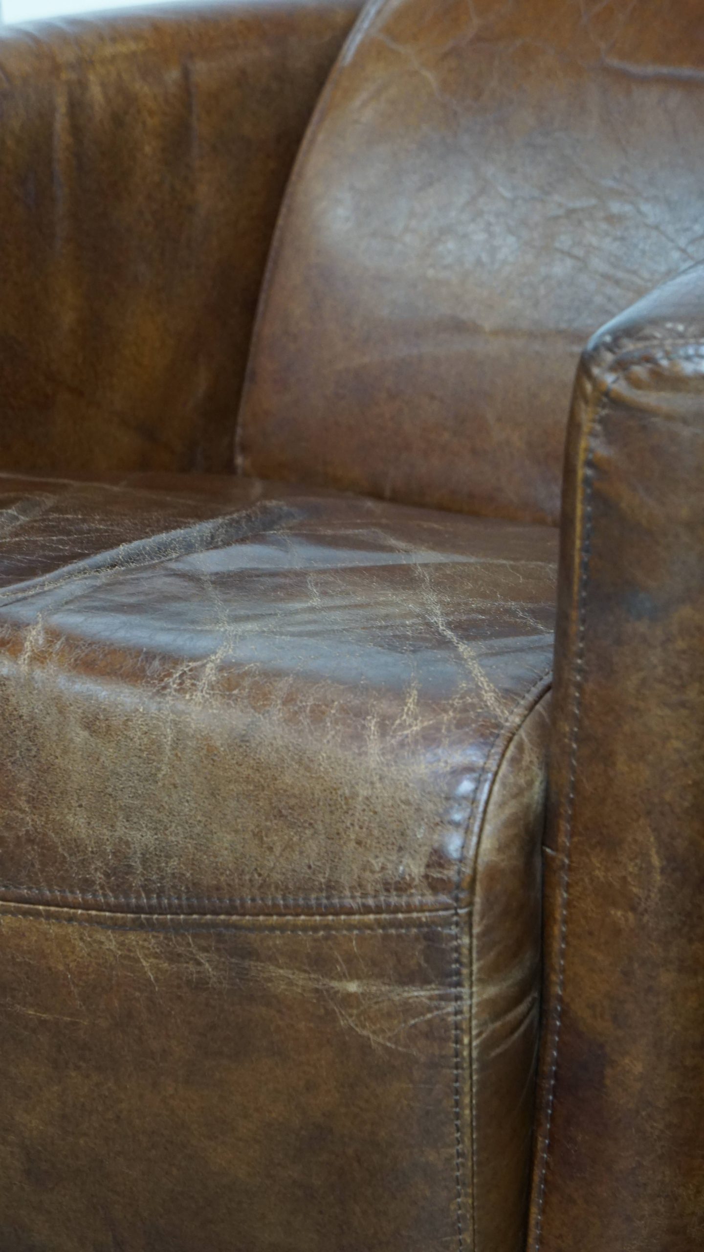 Set Van 2 Unieke En Comfortabele Bruine Rundleren Aviator Design Fauteuils/ Armchairs image 14