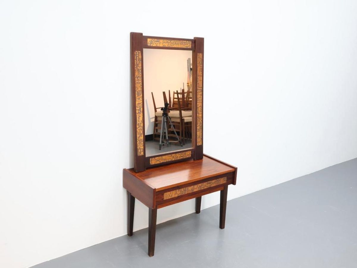 Vintage Sidetable Met Spiegel Denemarken image 6