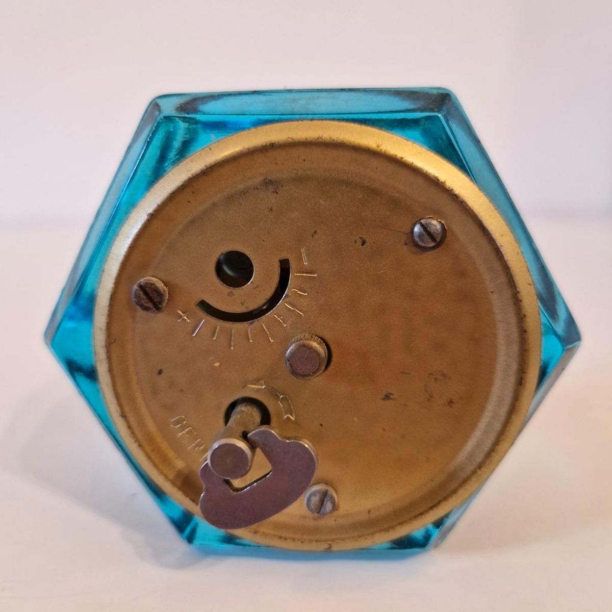 Antiek Glazen Klokje Record Tafel Klok image 6
