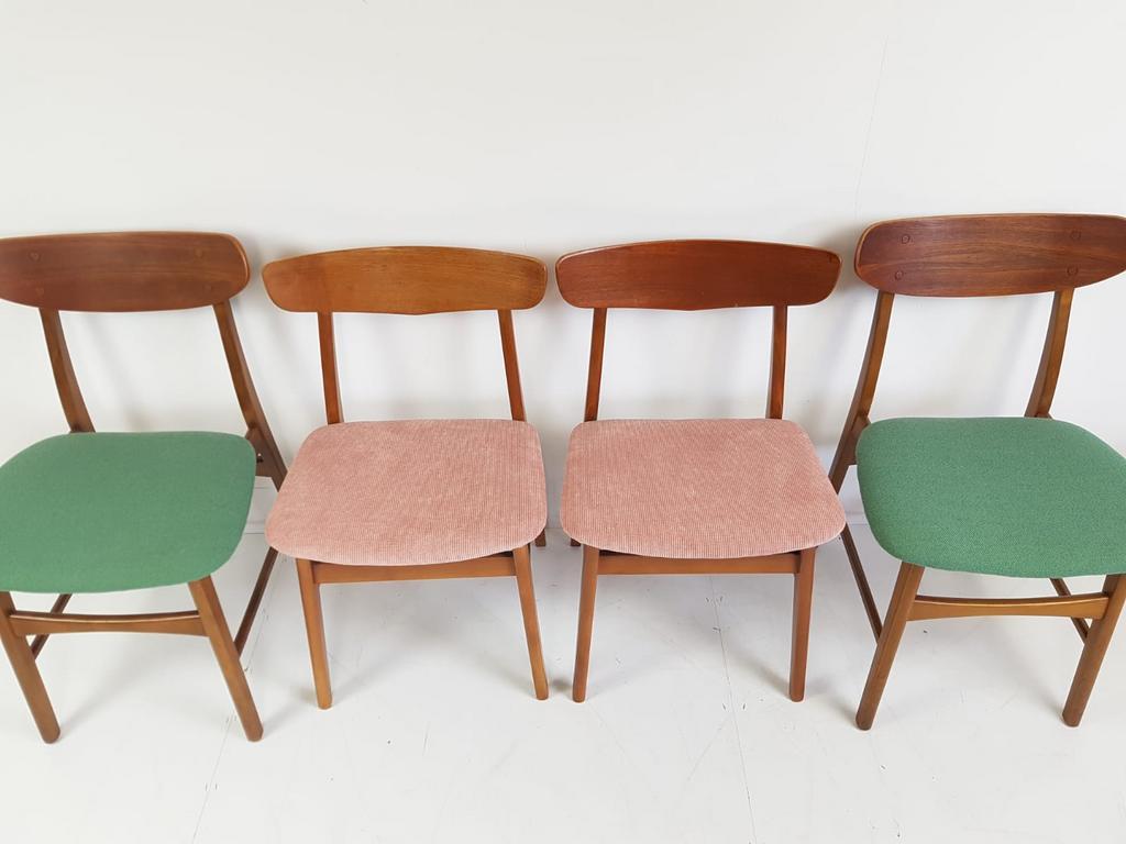 4 Vintage Deense Stoelen | Farstrup Dining Chairs Danish image 6
