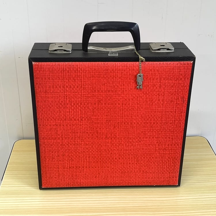 Rood Zwarte Lp Koffer Vinyl Opberger image 6
