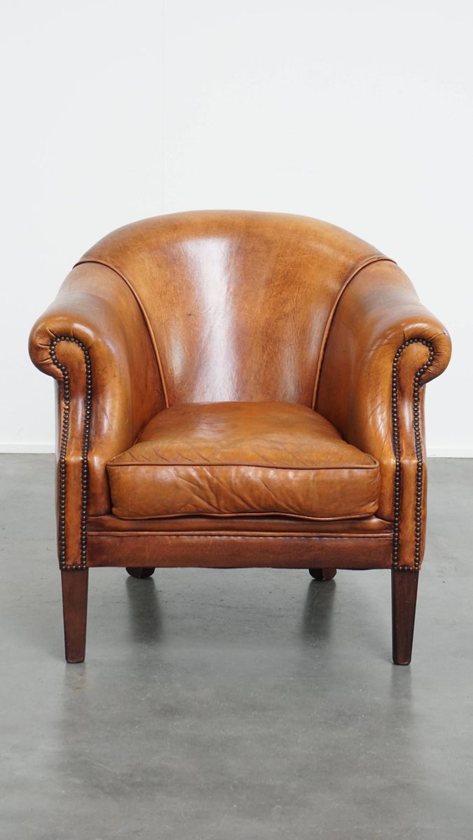 Charmante En Comfortabele Schapenleren Clubfauteuil Met Prachtige Kleuren image 2