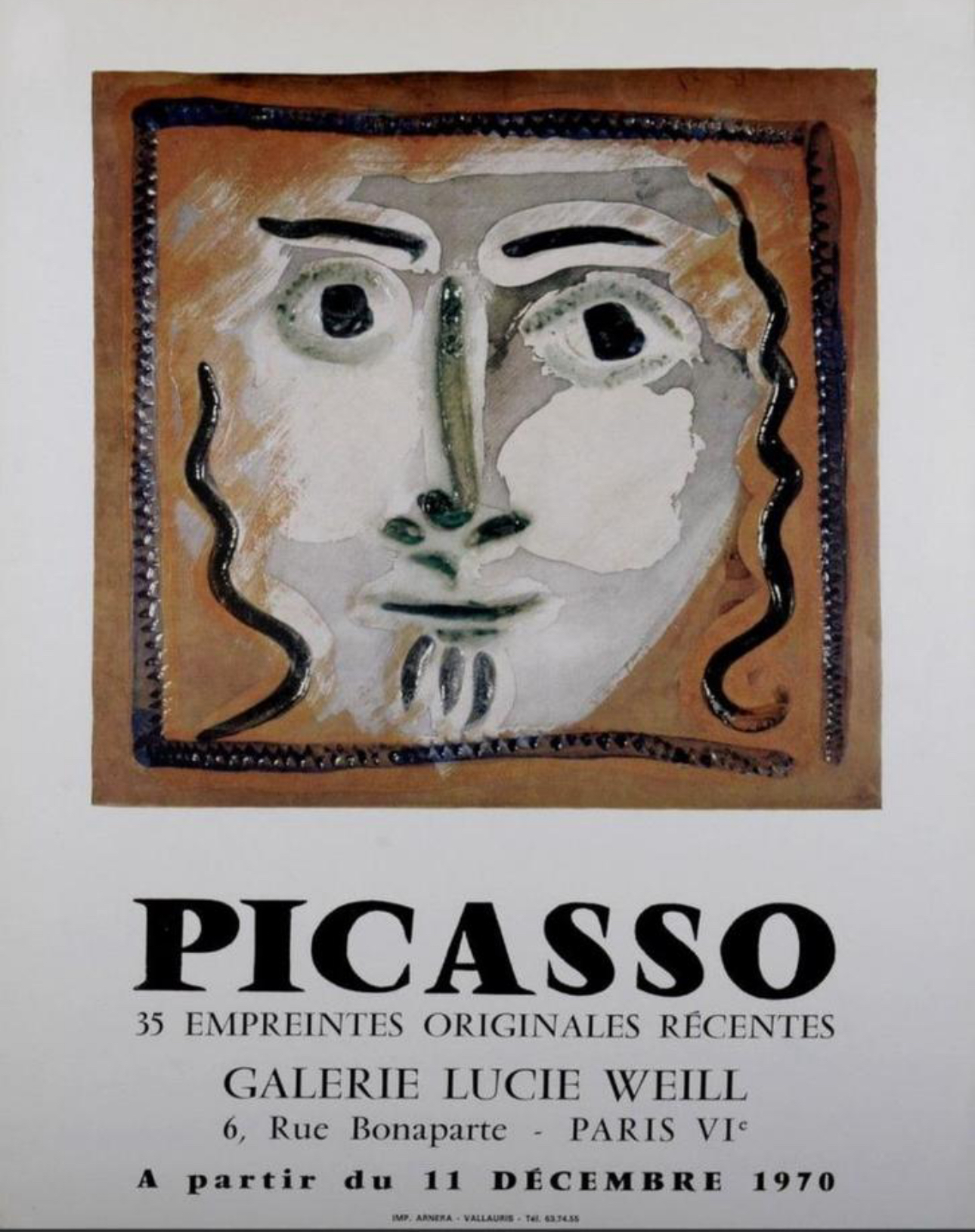 Originele Poster Picasso 1970 | Galerie Lucie Weill image 2