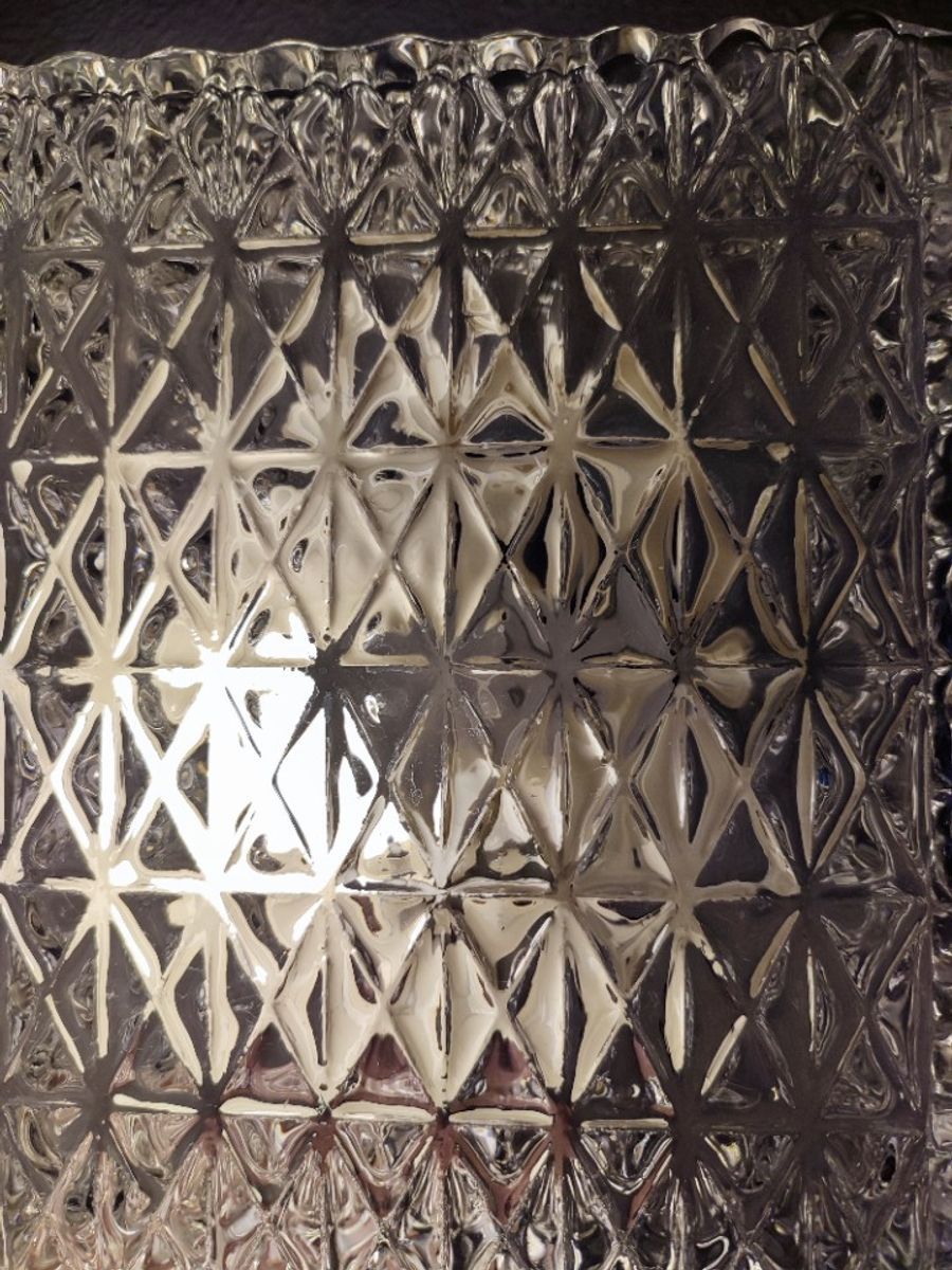 Vintage Guro Jaren '70 Plafondlamp Plafonnière Glas Vierkant image 9