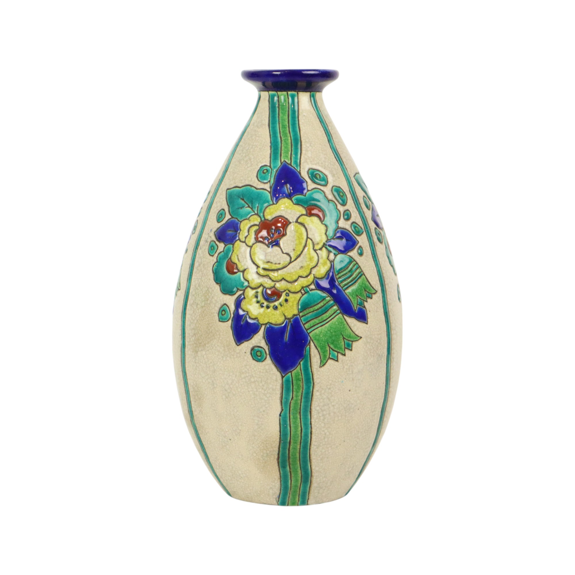 Polychrome Art Deco Vaas Charles Catteau Boch Keramis D2366 image 5