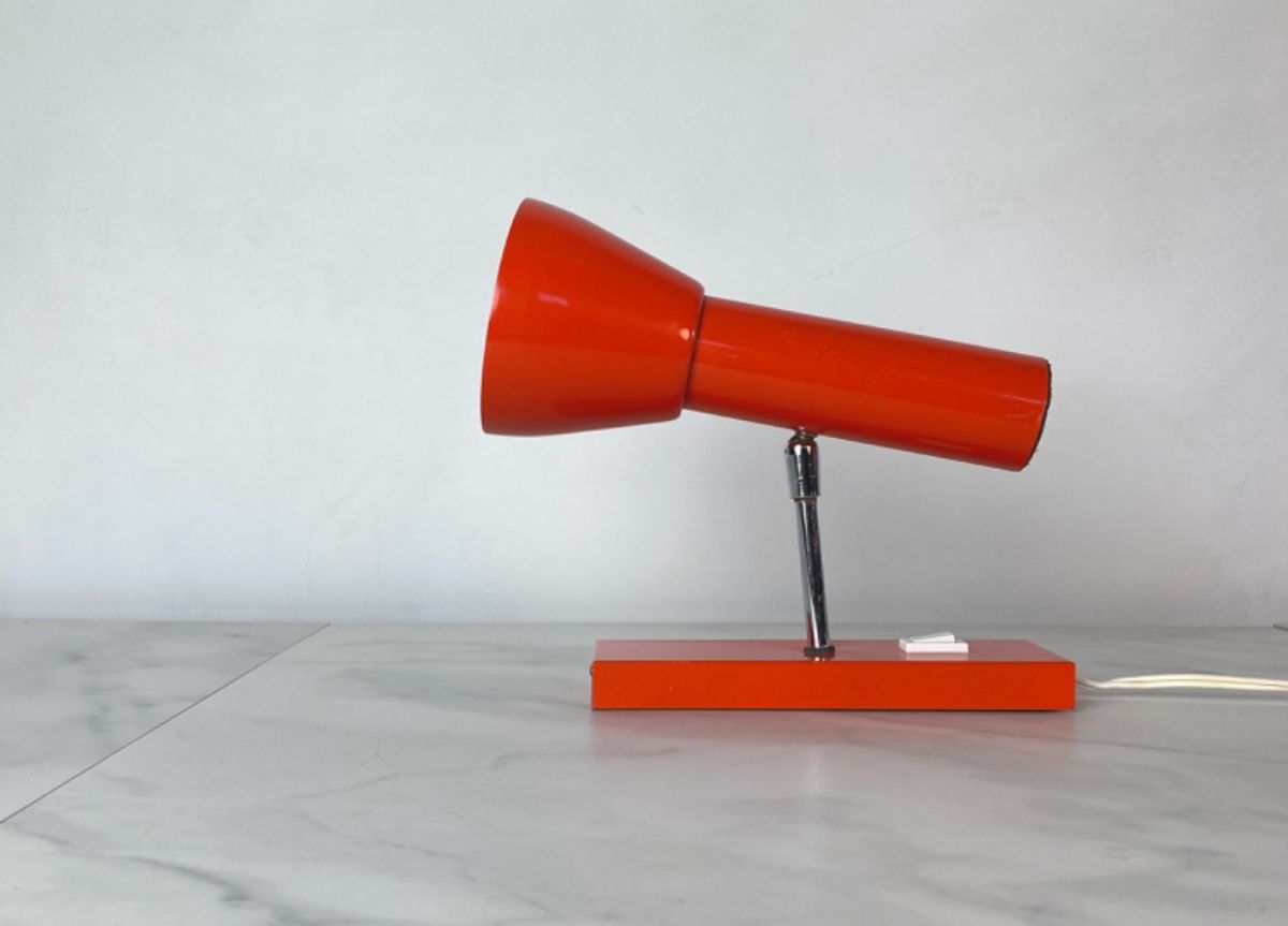 70s Vintage Muurlampje. Retro 1970 70er Oranje. image 2