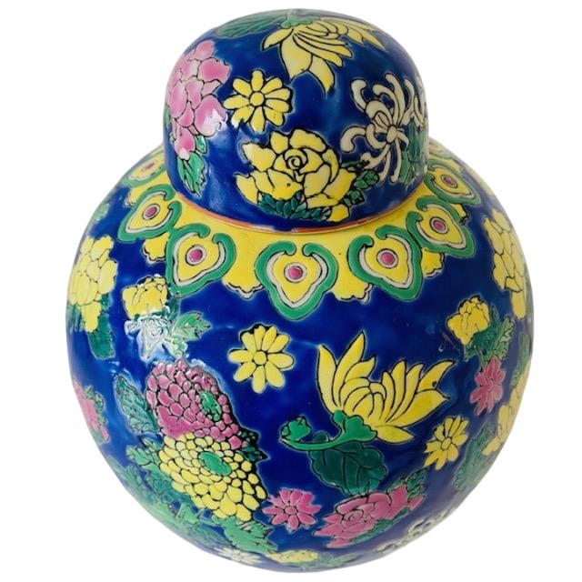 Mid-century Vintage Oosterse Gemberpot Polychroom Keramiek 1950’s image 2