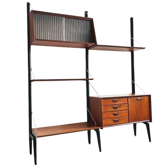Mid-century Louis Van Teeffelen Wébé Wandmeubel Deens Design 1950’s image 5