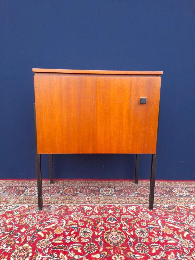 Retro Vintage Teak Fineer Mini Bureau, Bureautje, Desk, Kast image 10
