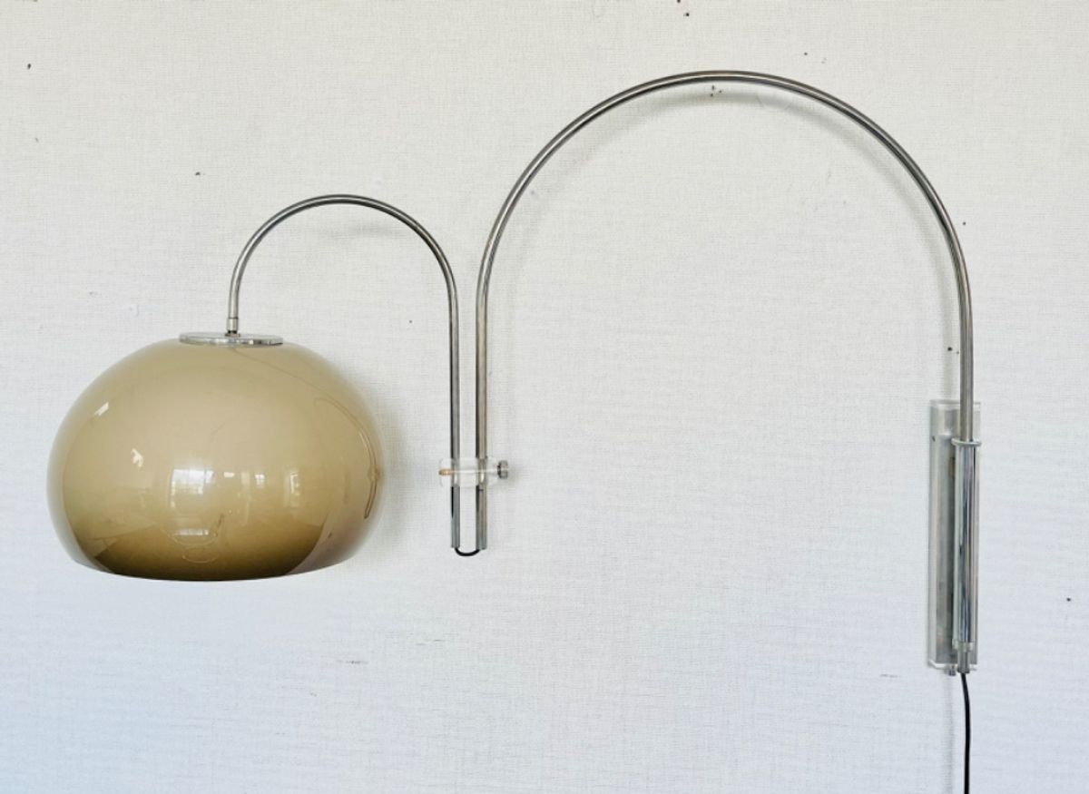 Vintage Artifort Double Arc Mushroom Space Age Wall Lamp image 10