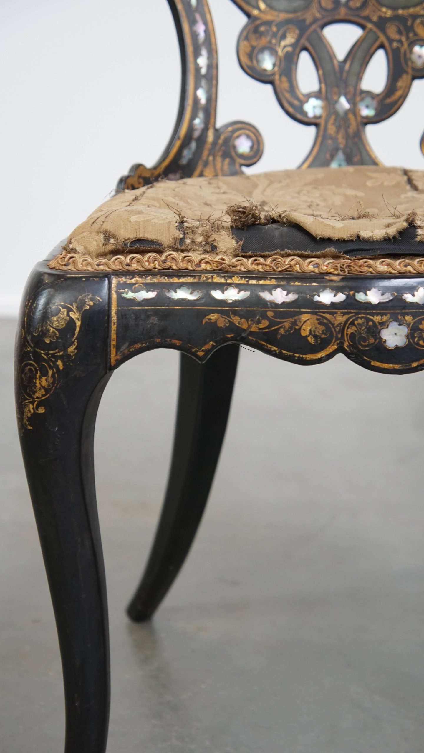 Set Van 2 Prachtige, Unieke, Sierlijke Antieke 19E Eeuwse Engelse Chinoiserie Mother Of Pearl Sto image 10