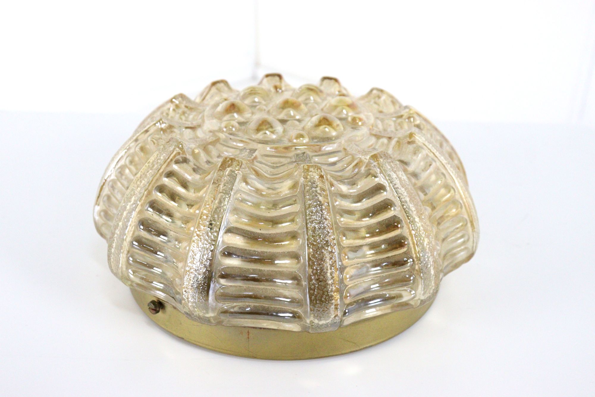 Amberkleurige Plafondlamp Plafonnière Vintage Lamp image 12