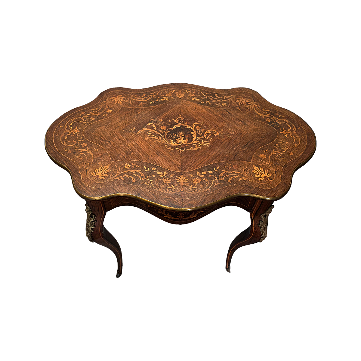 Antiek Franse Louis Xv Stijl Tafel Met Lade, Eind 19e Eeuw image 13