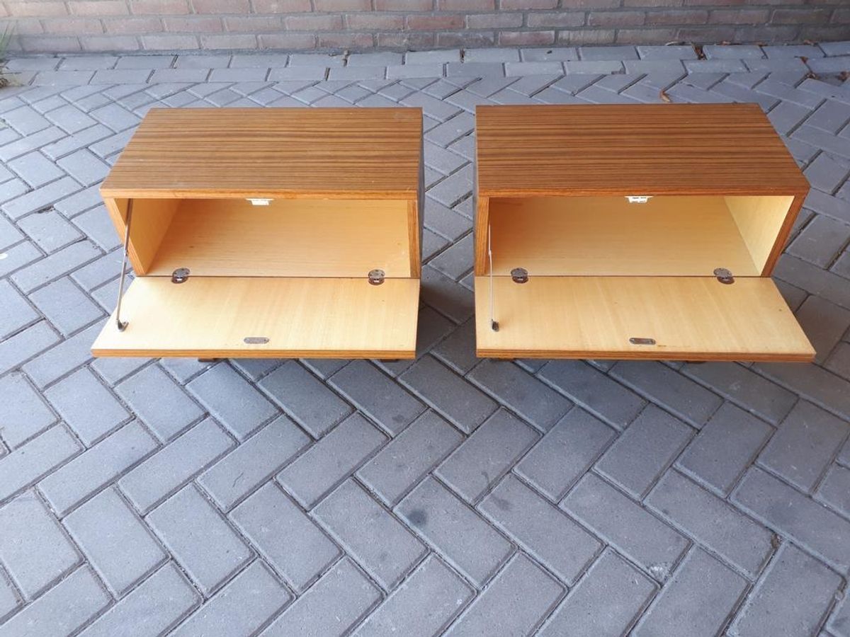 * Set Van 2 Vintage Nachtkastje Jaren 60 Retro Nachtkastjes image 8