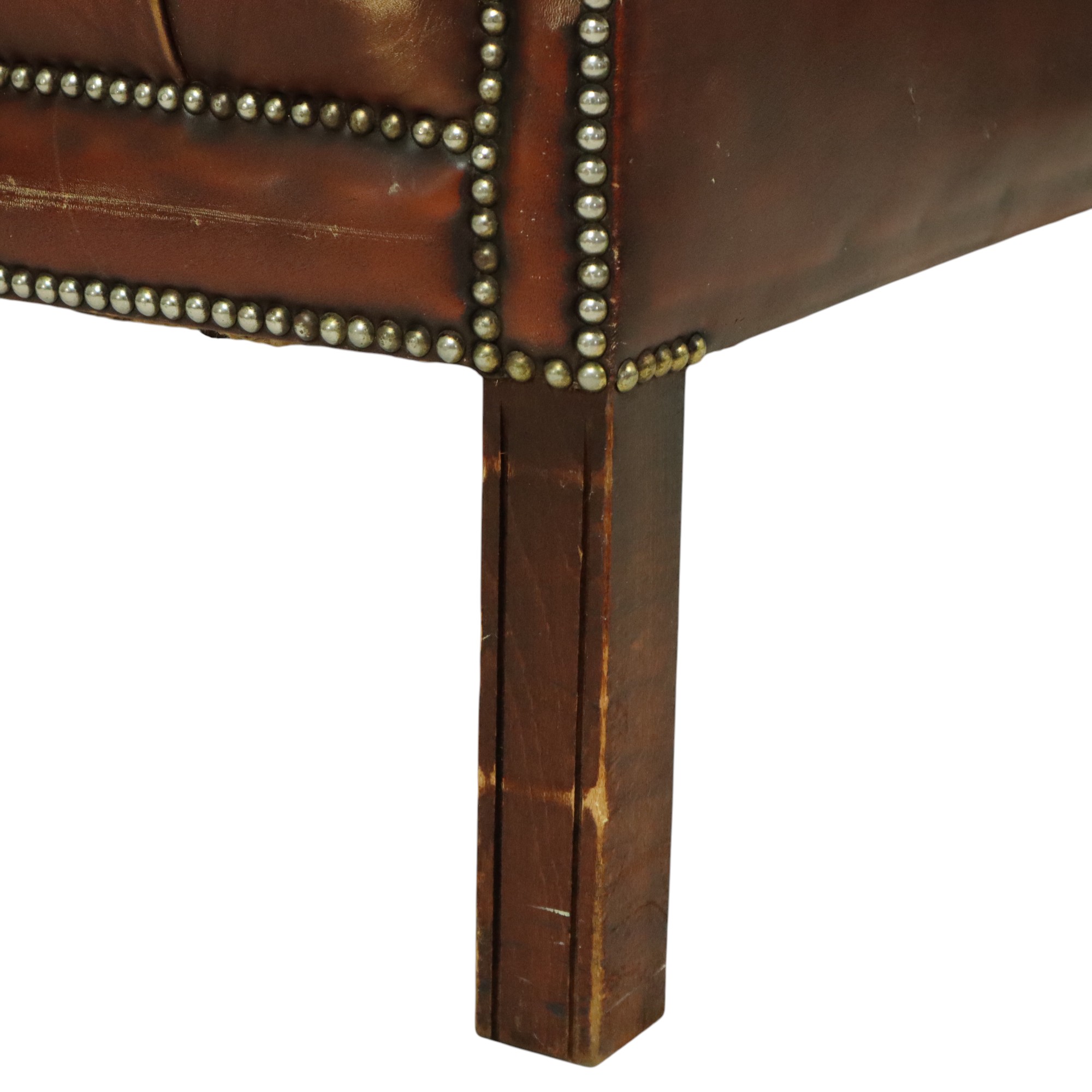 Oude Chesterfield Zetel Bruin Leder Wingchair Oorfauteuil image 8