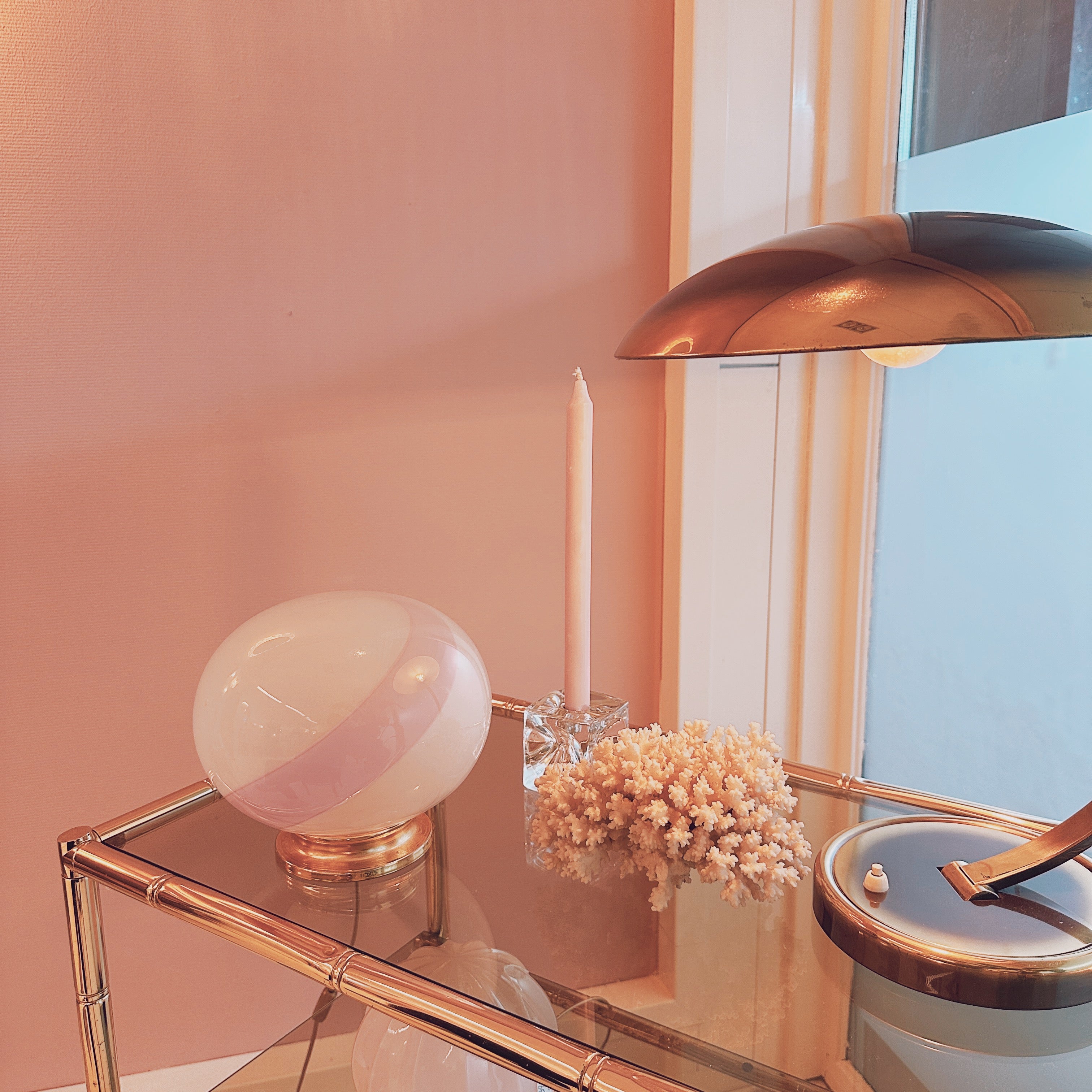 Murano Glass Pink Swirl Table Lamp image 4