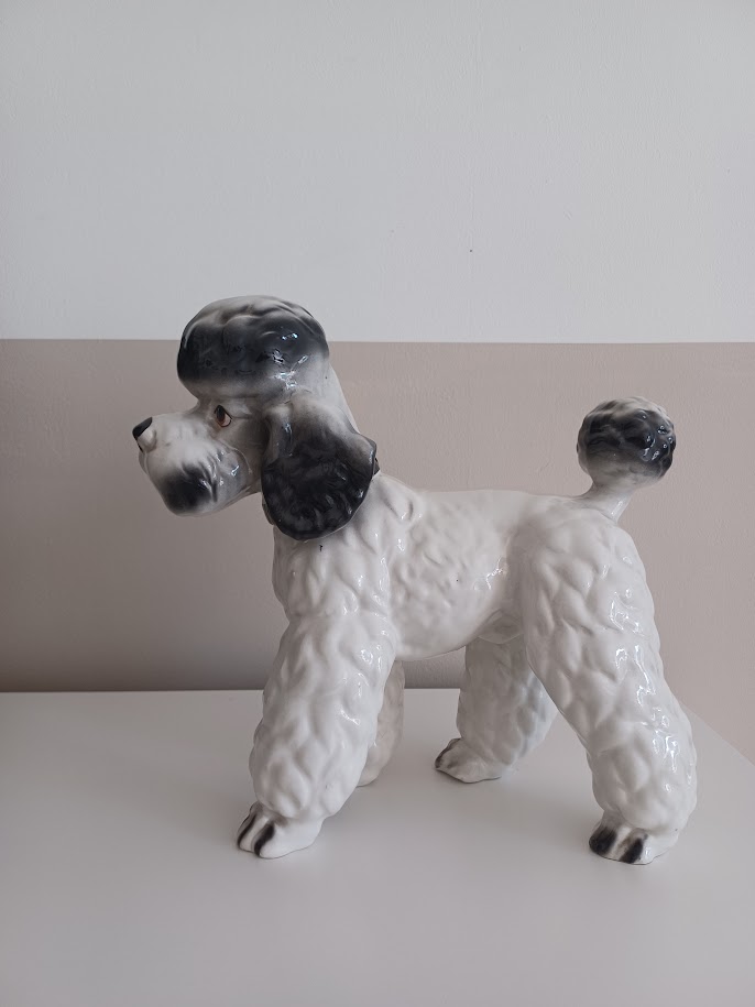 Vintage '80 Xl Poedelbeeld. Handbeschilderde Italiaanse Keramiek. image 8