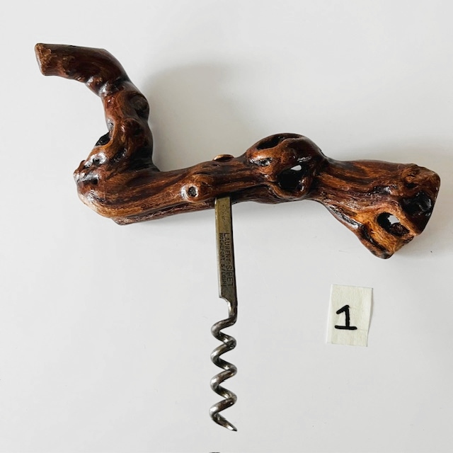 Vintage Franse Laurent Siret Kurkentrekker 1 Wortelhout Wijnrank 1930’s image 2