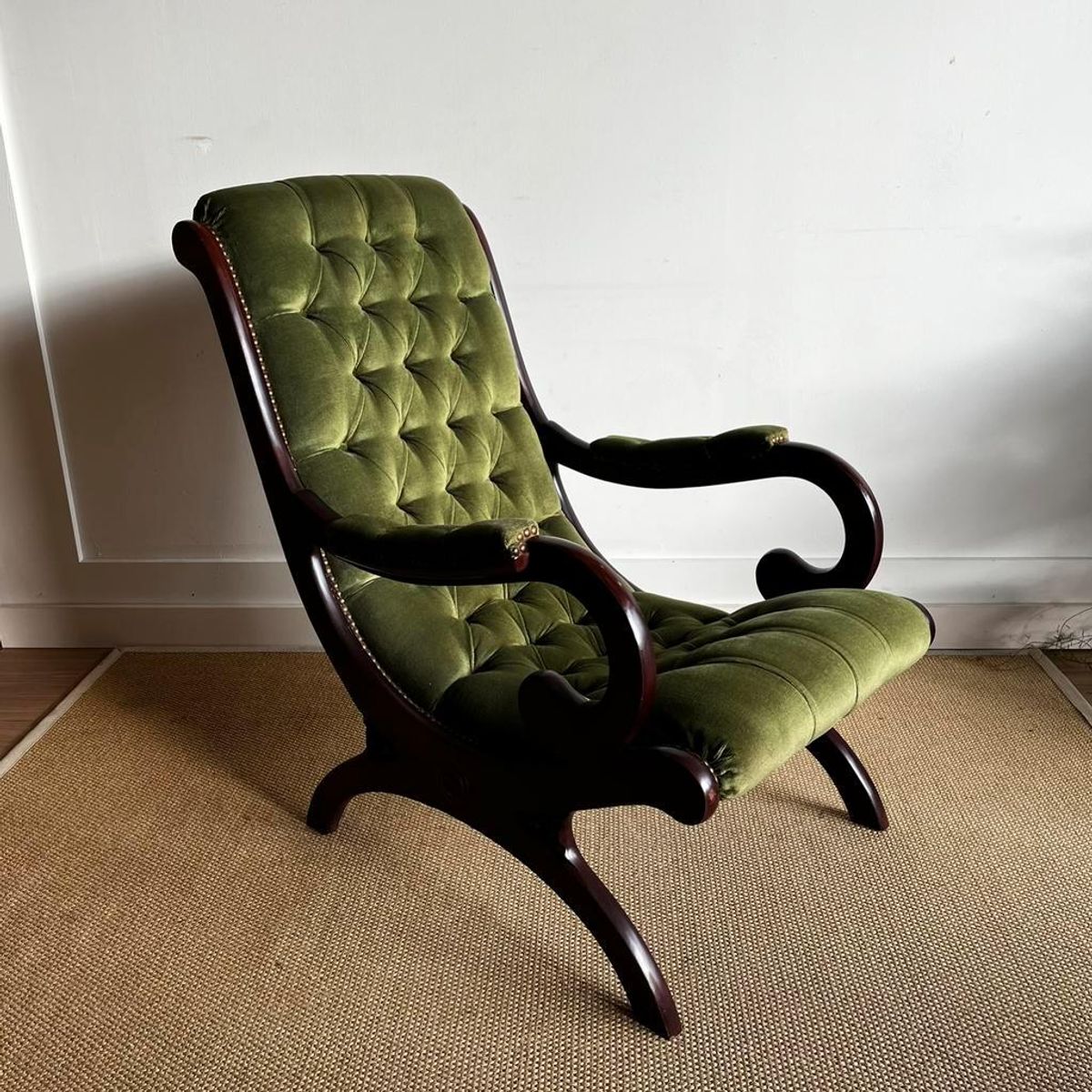 Sale Groene Chesterfield Victoriaans Fauteuil Vintage image 15