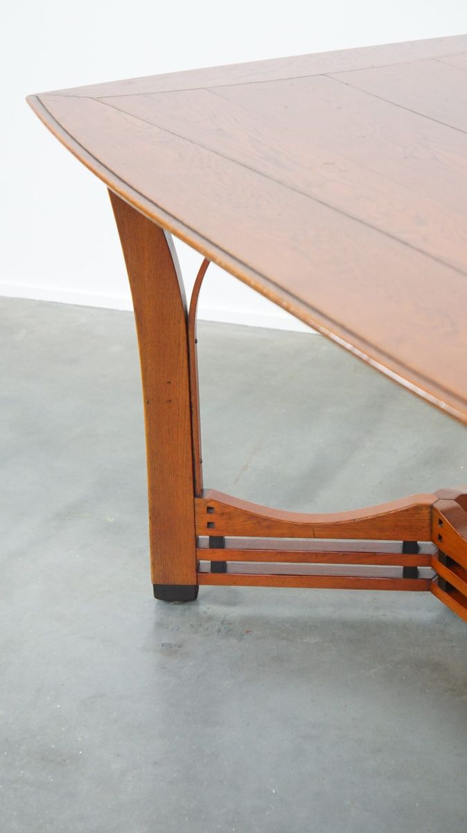 Zeer Mooie 4 Tot 6 Persoons Art Nouveau Design Eetkamertafel Van Schuitema Met Prachtige Details image 10
