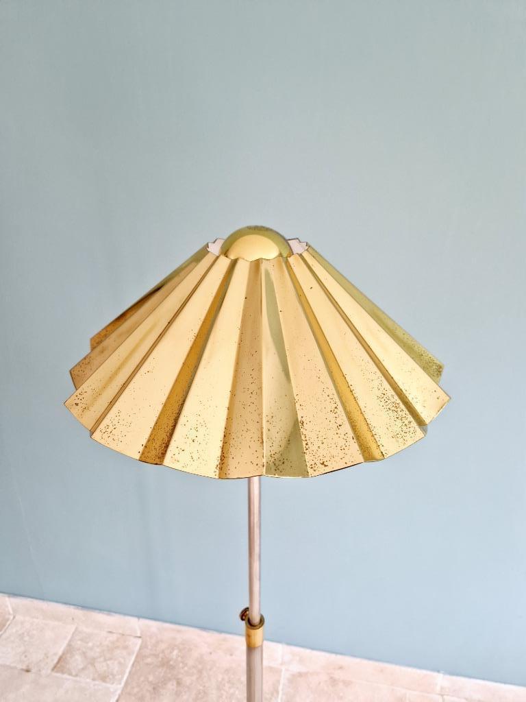 Lampe Sur Pied En Métal Chromé Et Laiton, 1970 image 3