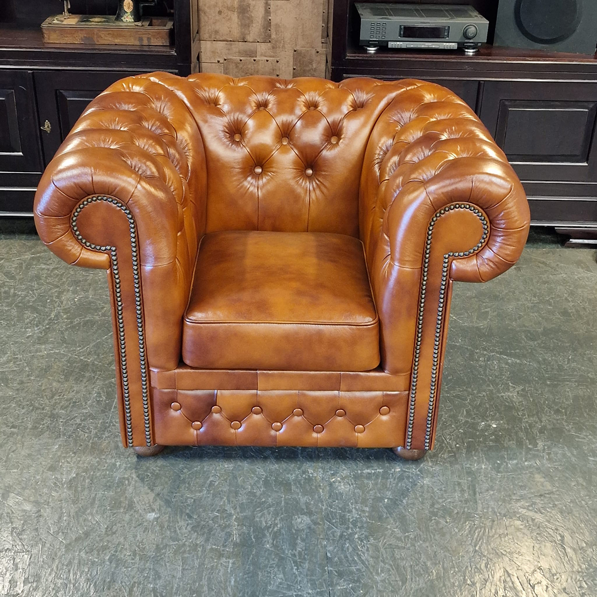 Chesterfield First Class Fauteuil - Cloudy Brown Old image 6