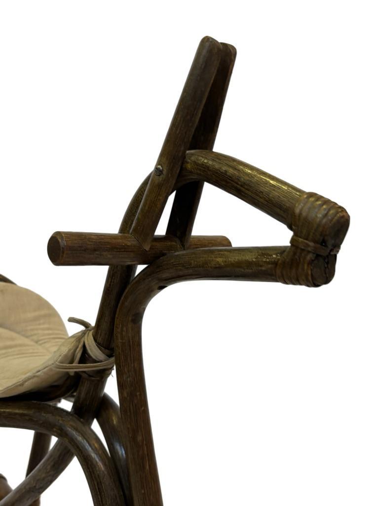 Vintage Bamboe Rotan Rotan Schommelpaard Jaren 60 Rocking image 10