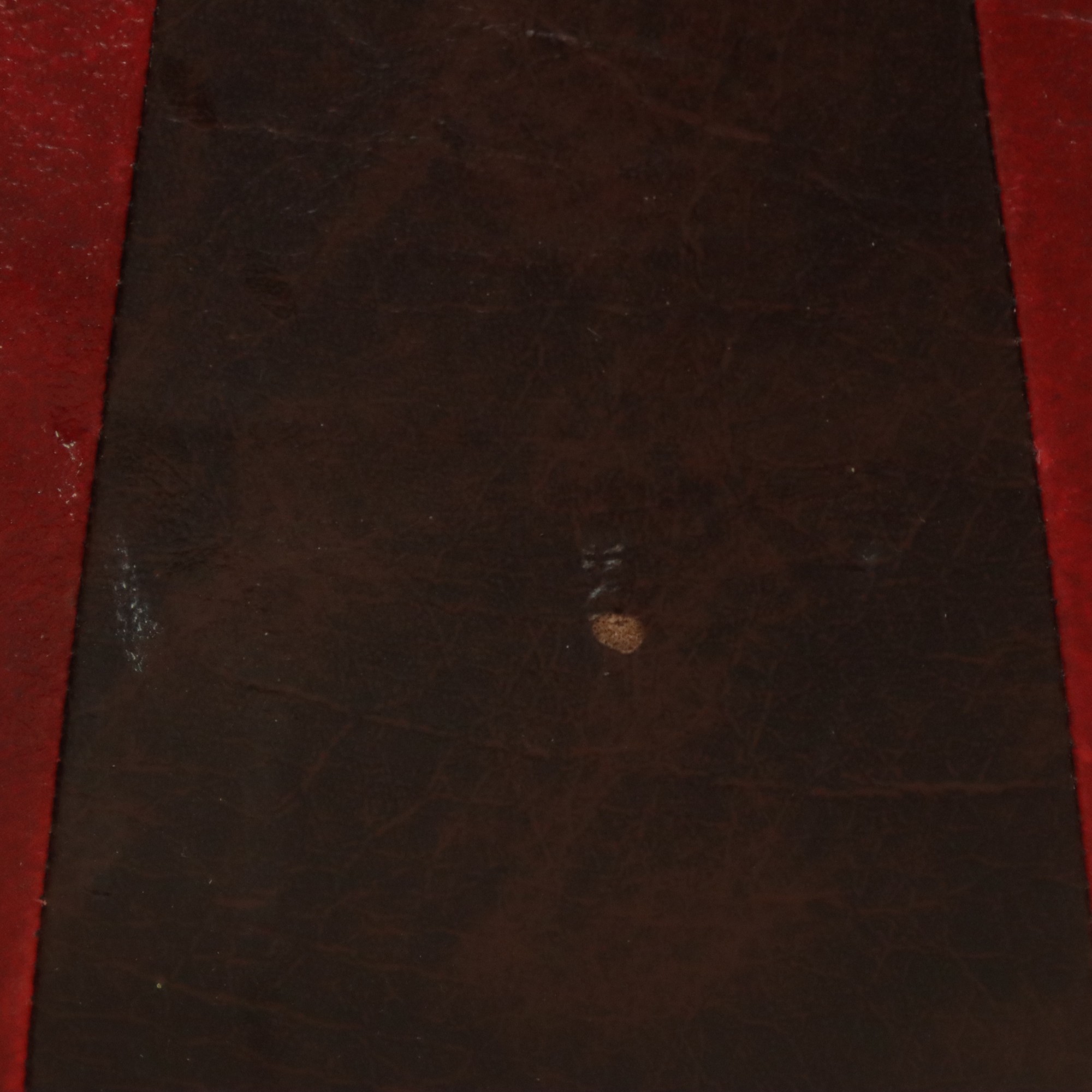 Ronde Vintage Poef Bruin Rood Tweekleurig Skai Sixties image 10