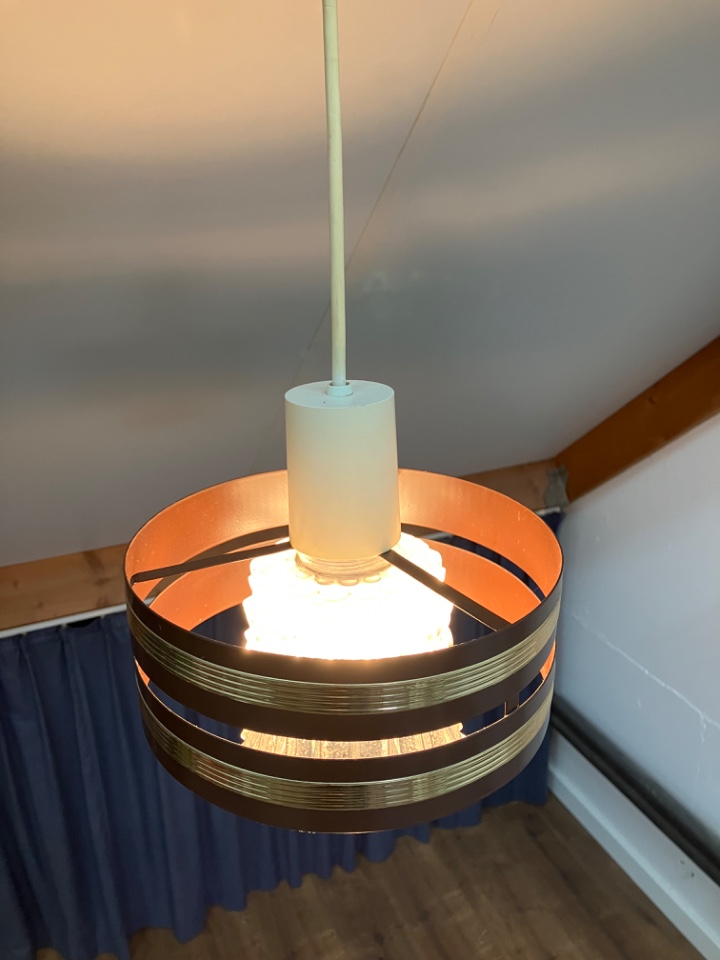 Vintage Design Hanglamp Jaren 70 Met Glazen Kap En Ring image 7