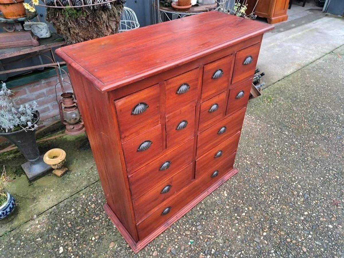 Fraaie Vintage Ladenkast, Apothekerskast, Archiefkast image 3