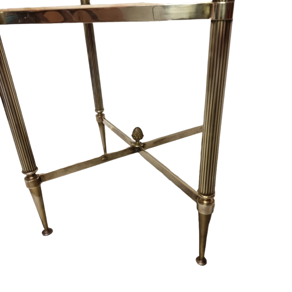Vintage Messing Met Marmeren Bijzettafel Maison Bagues image 2