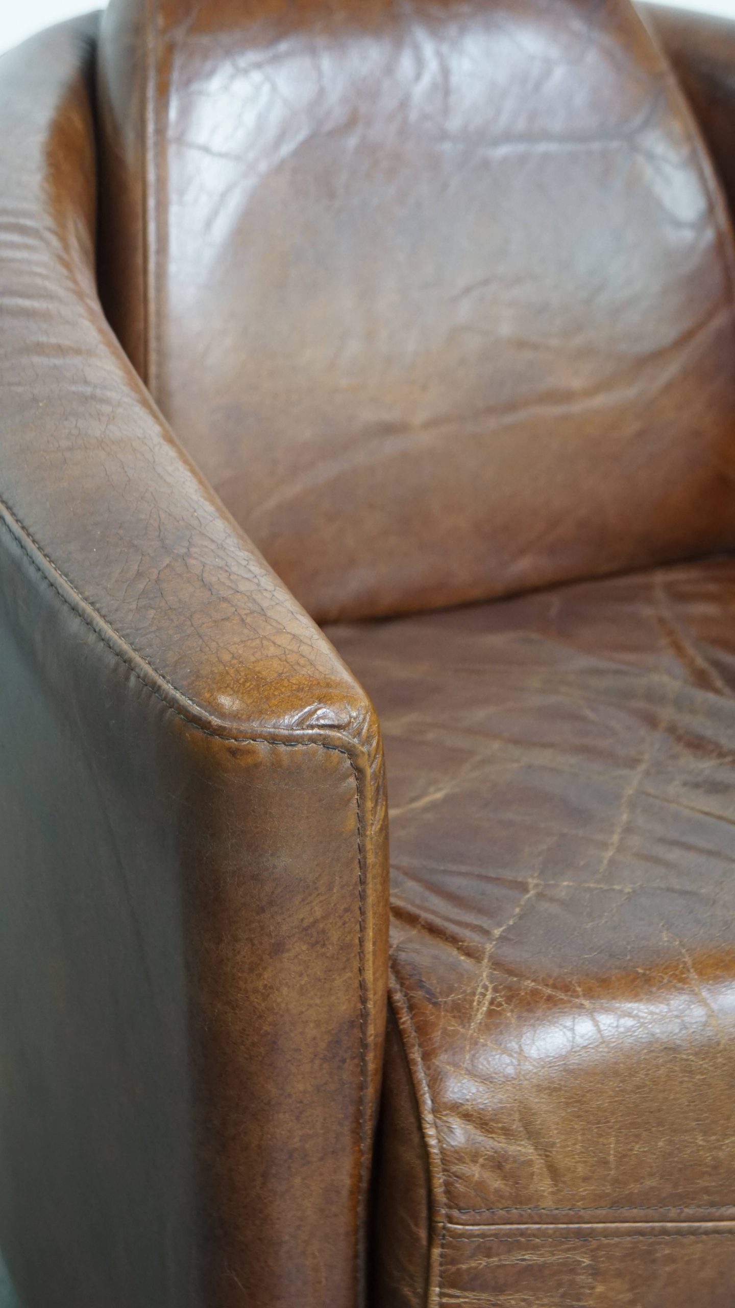 Comfortabele En Unieke Bruine Aviator Design Fauteuil Gemaakt Van Rundleer image 11