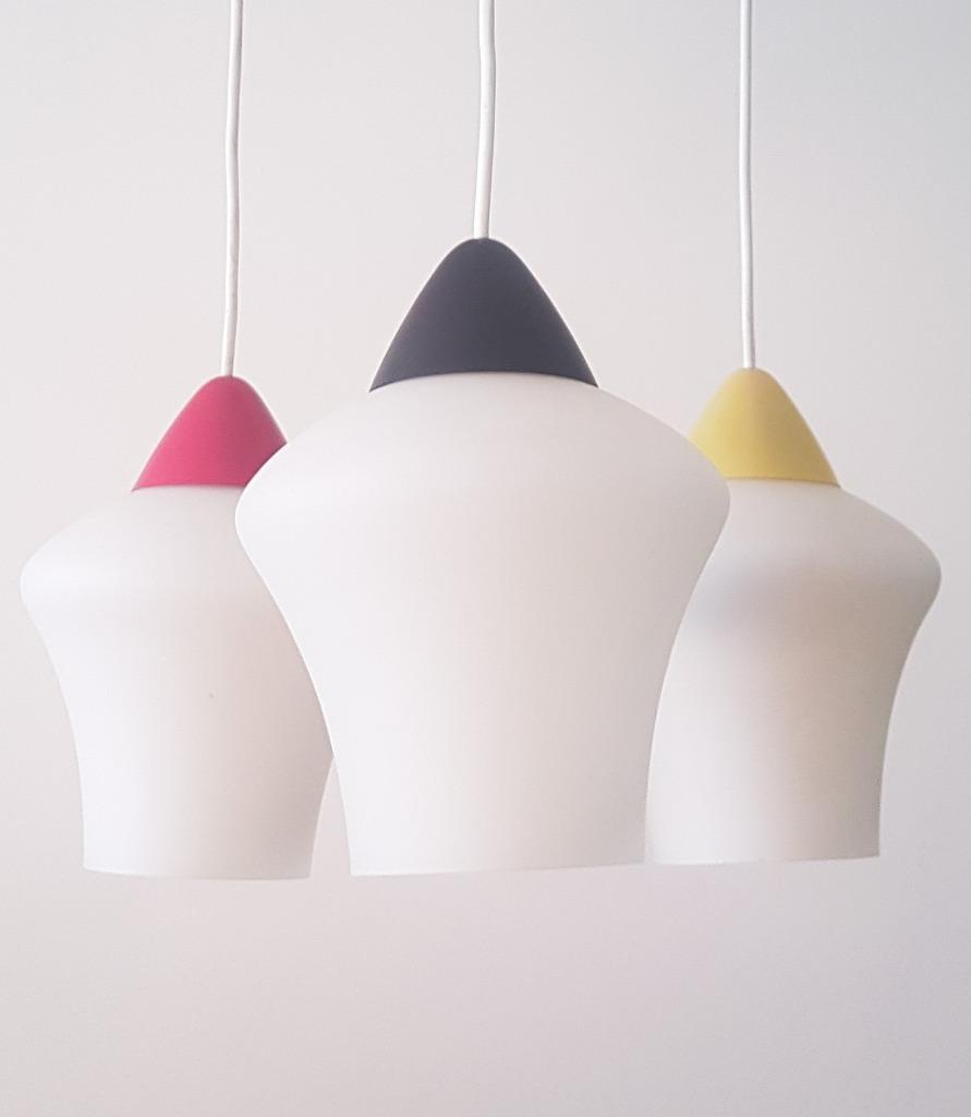 Vintage Jaren '50 Hanglamp In Opaline Glas image 4