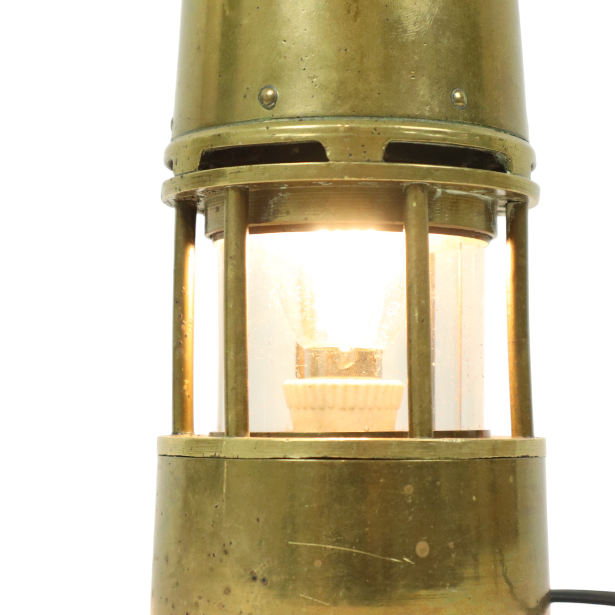 Oude Messing Mijnwerkerslamp Memorabilia Mijn 26cm image 3