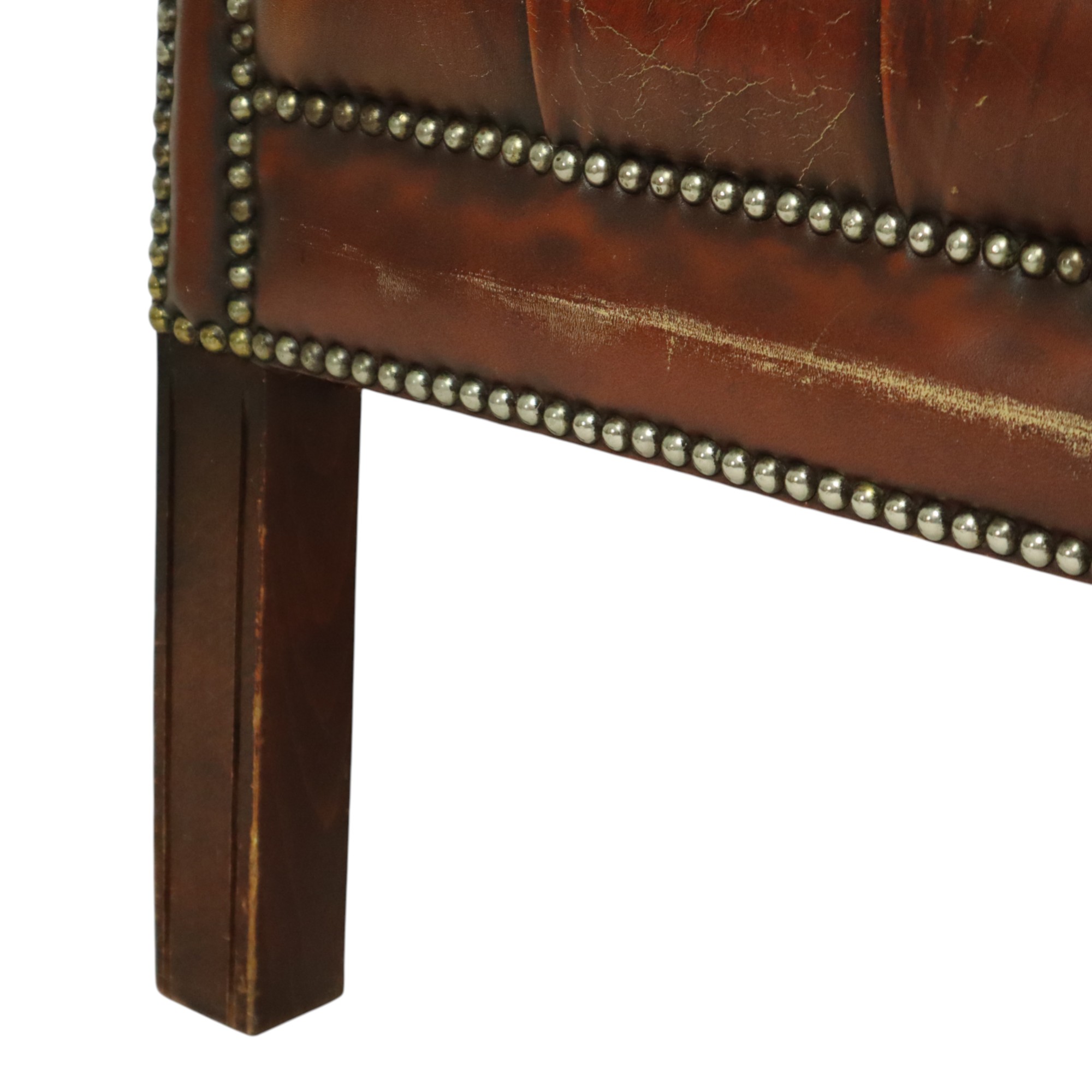 Oude Chesterfield Zetel Bruin Leder Wingchair Oorfauteuil image 9