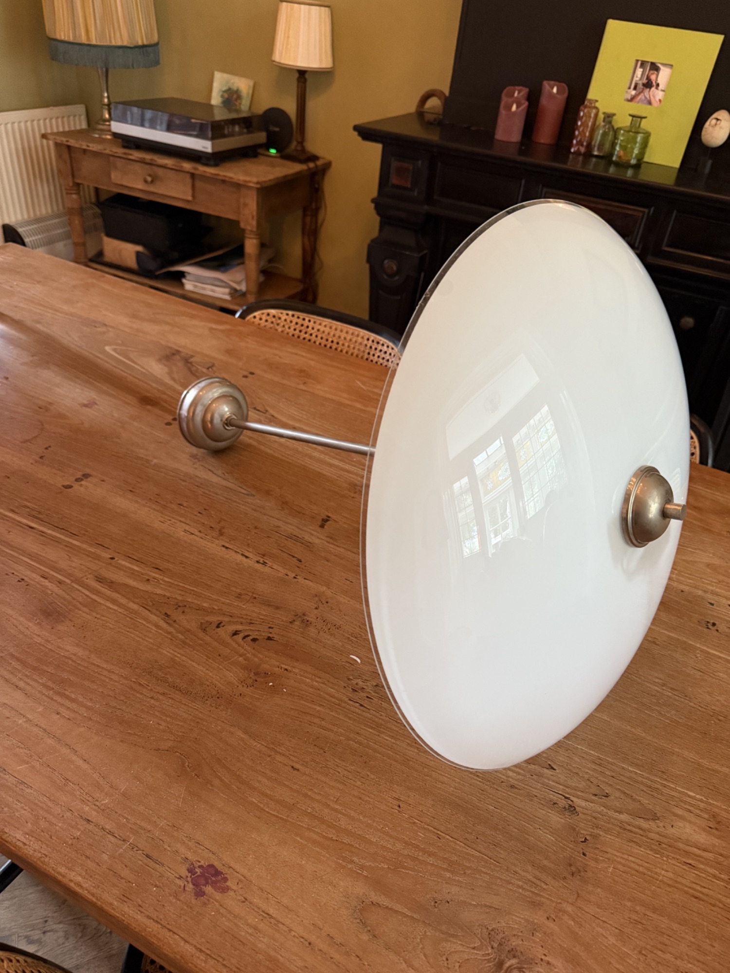 Mooie Grote Witglazen Plafondlamp Van Gispen image 3