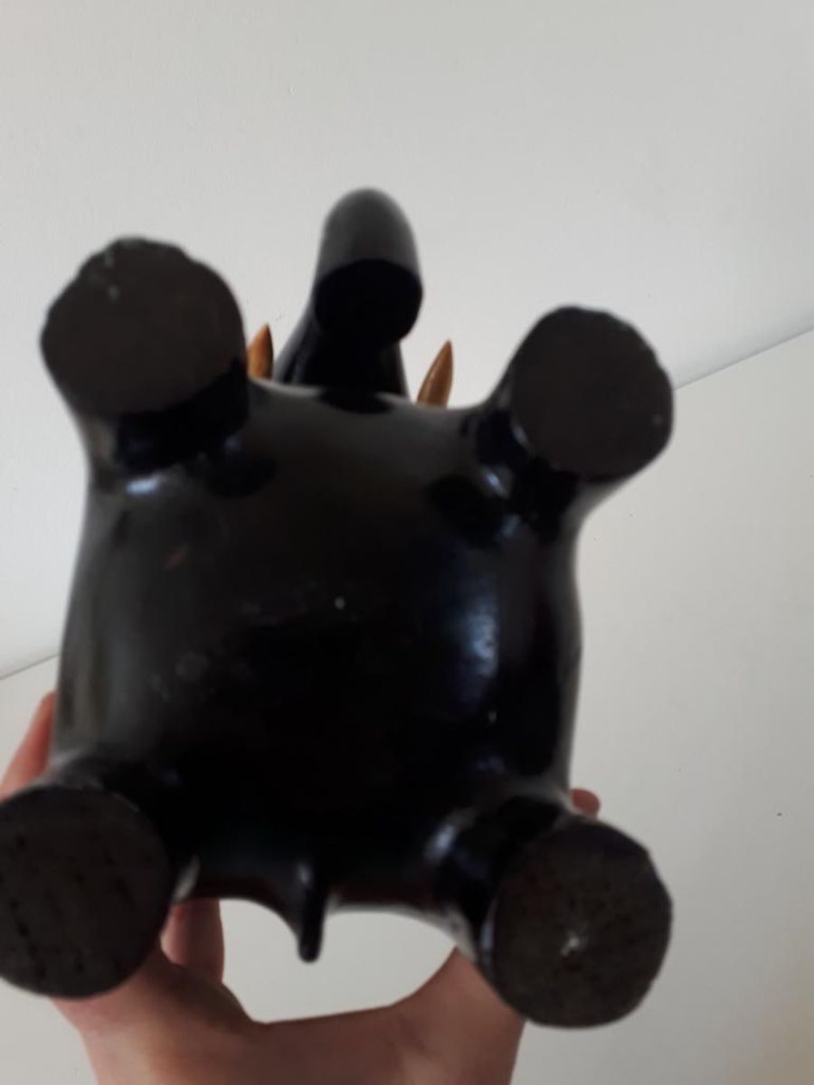 Antieke Houten Olifant Hangpot Hangbakje image 6
