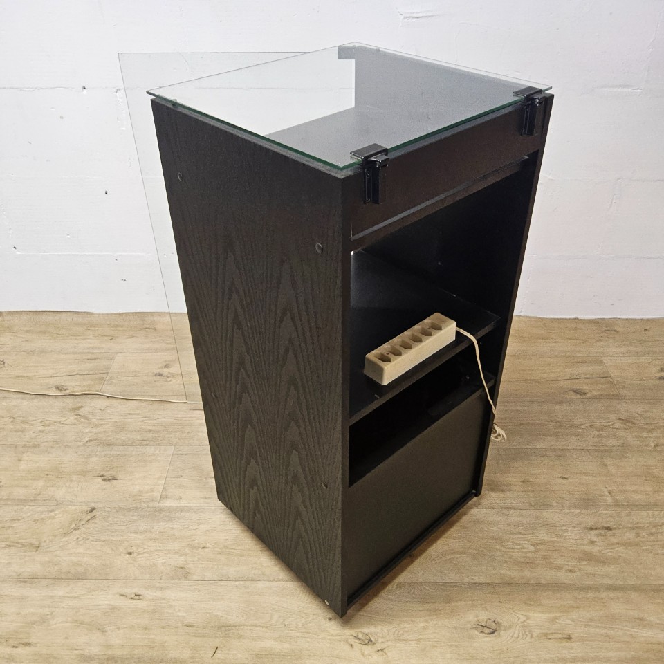 Vintage Vinylkast / Platenspeler Meubel (jaren 80) Hout,glas (80s) Lp Opberg Kast /vinyl Cabinet image 10