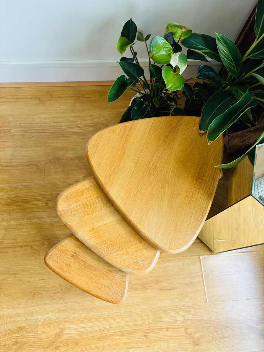 Set Van 3 Vintage Houten Nesting Tables image 5