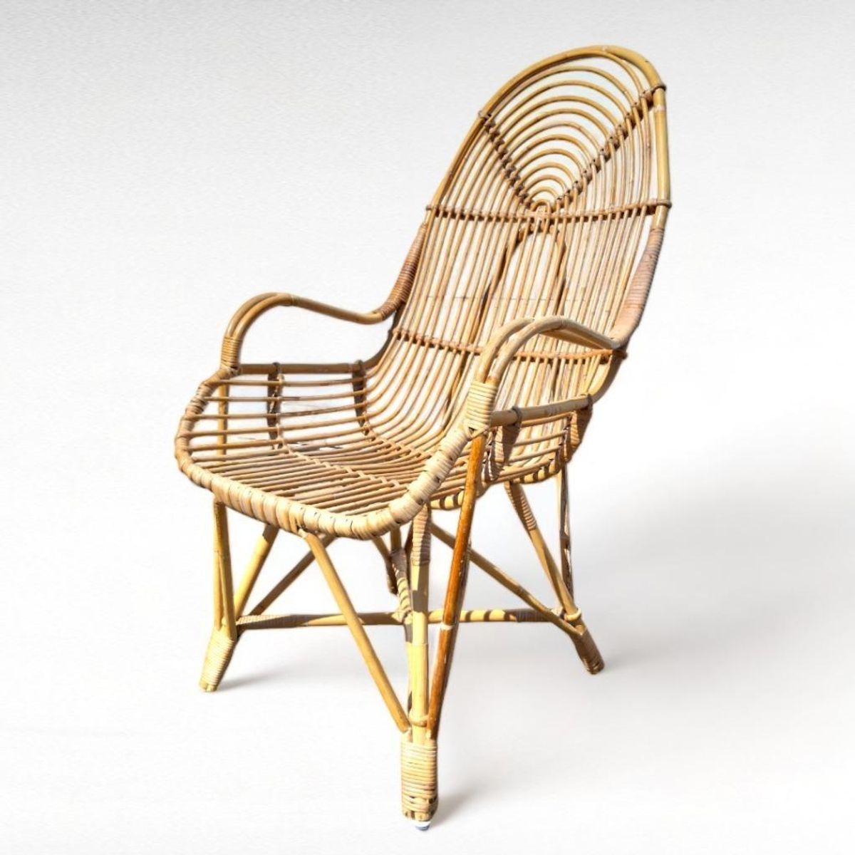 Vintage Design Rotan Fauteuil , Rohé Noordwolde, 1960s image 1
