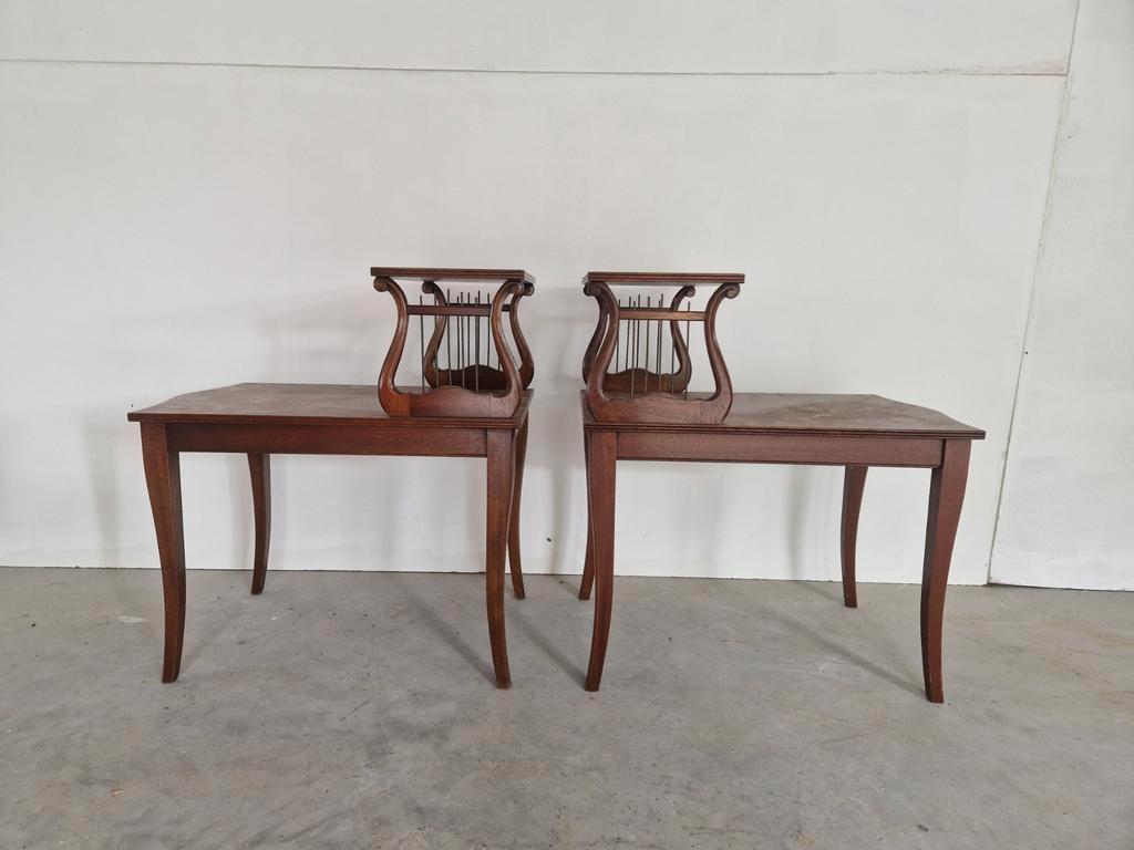 Klassiek Art Nouveau Jugendstil Harp Bijzettafeltjes. image 2