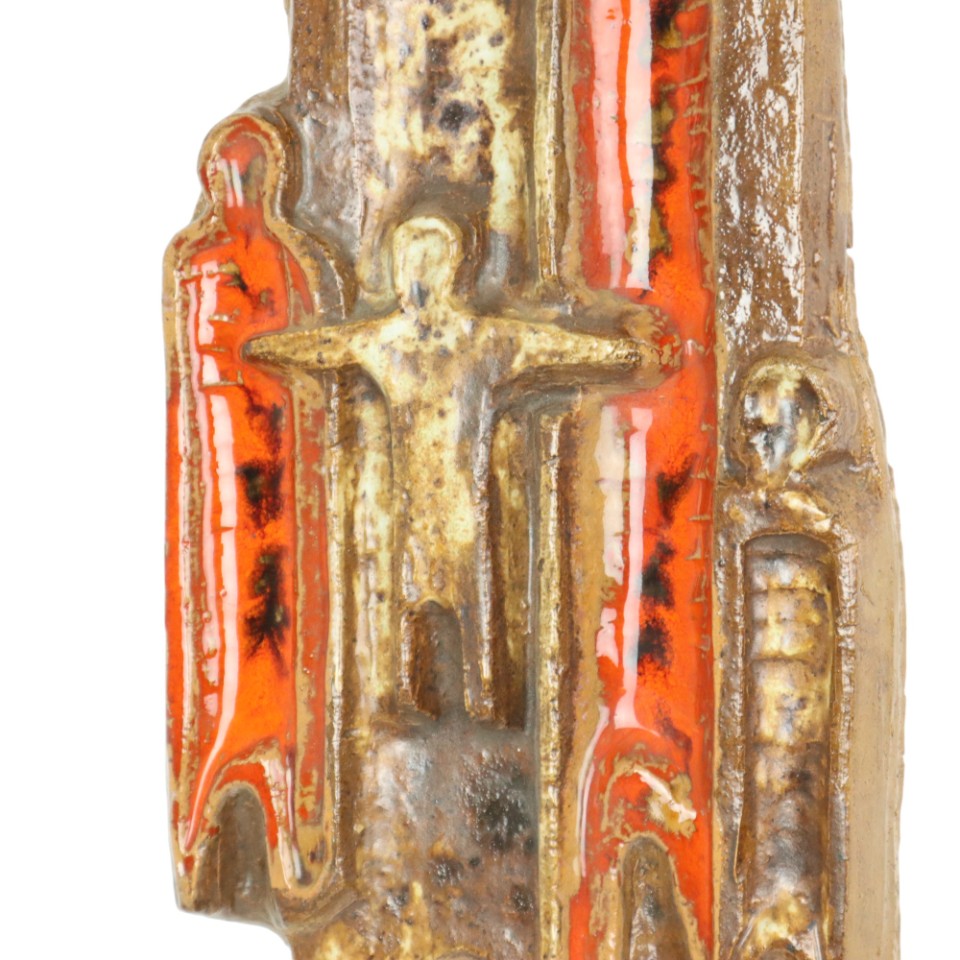 Vintage Wandsculptuur Aardewerk In De Stijl Van Perignem 56Cm image 15