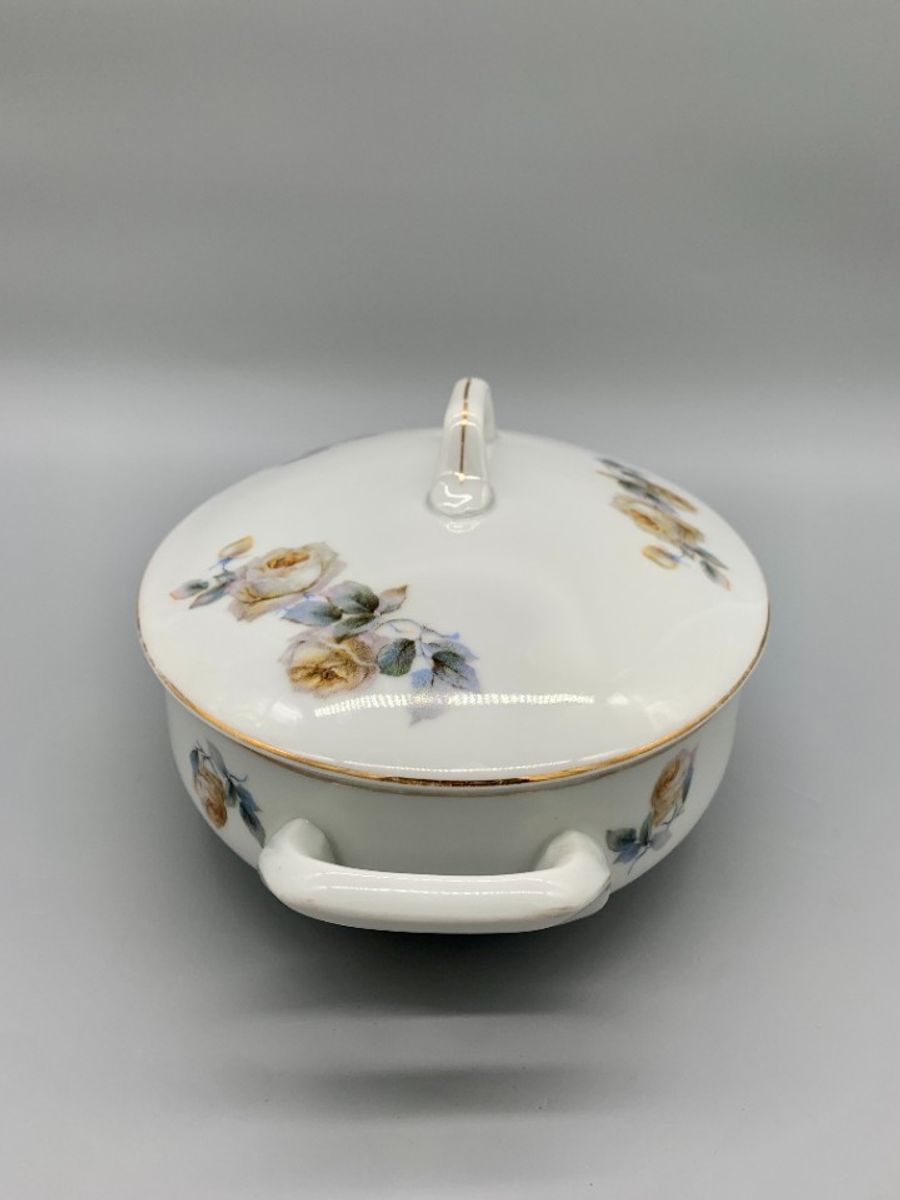 Grote Dekschaal Terrine Epiag Wille & Co Amsterdam Rozenprint image 3