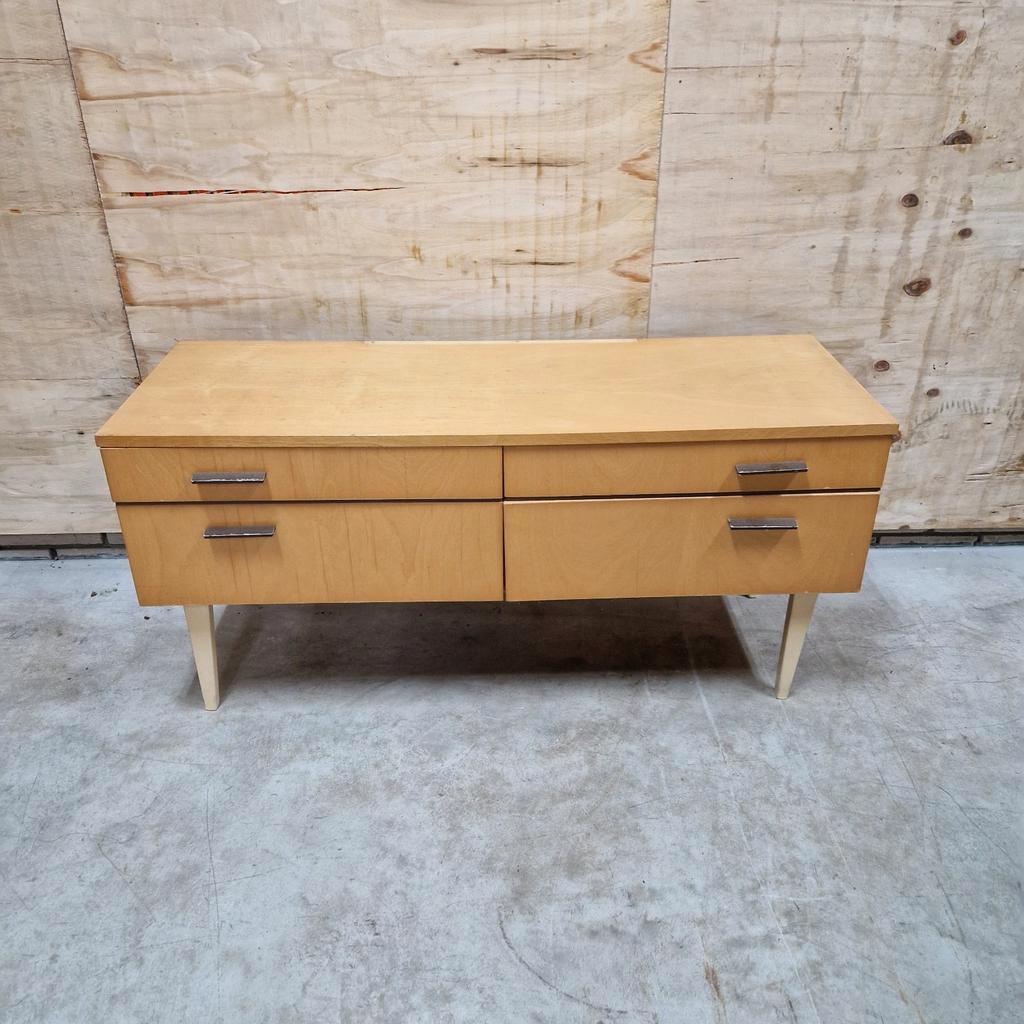 Vintage Dressoir Kastje Retro Dressoirtje Berken Fineer image 2