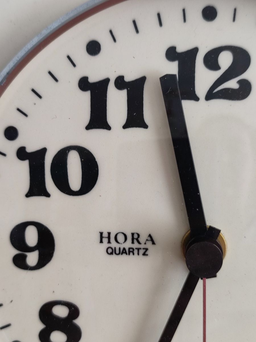Vintage Keramiek Creme Wandklok Klok Keukenklok Hora image 5