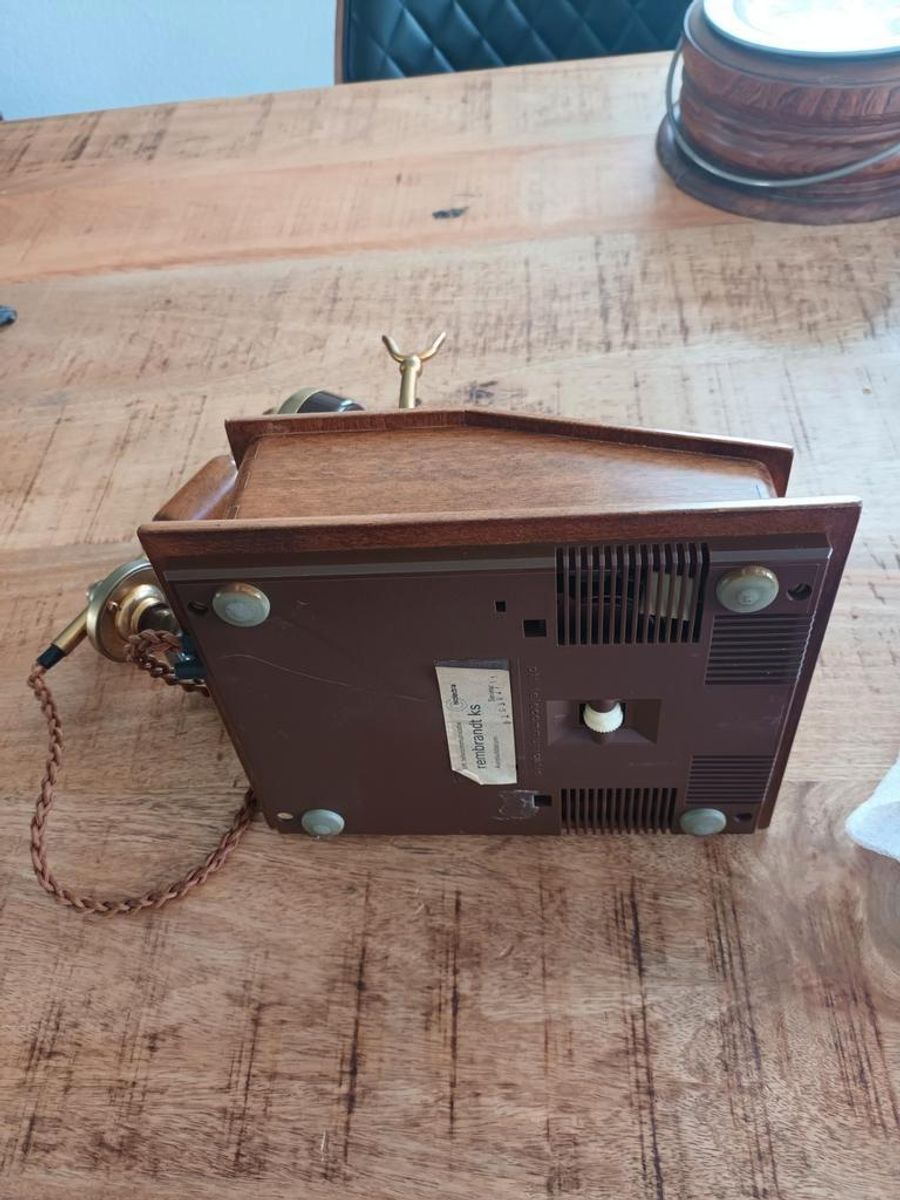 Vintage Houten Draaischijf Telefoon Ptt image 5
