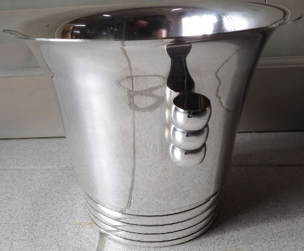 Verzilverde Art Deco Ijsemmer. image 3